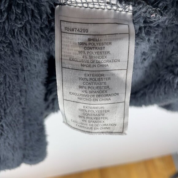 REEBOK Outerwear Fleece Faux Fur Kangaroo Pocket Stone Blue Sweater Jacket Sz S - Picture 6 of 8